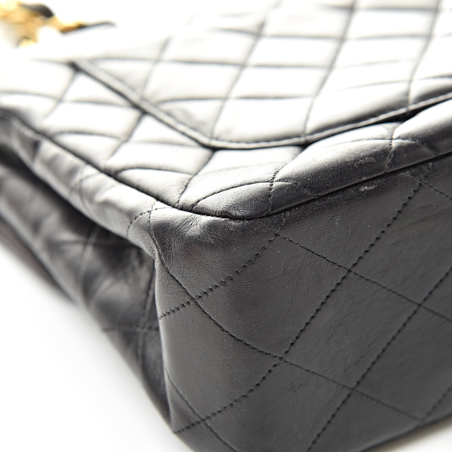 Chanel Lambskin Quilted XL Jumbo Single Flap Black 13 of 21