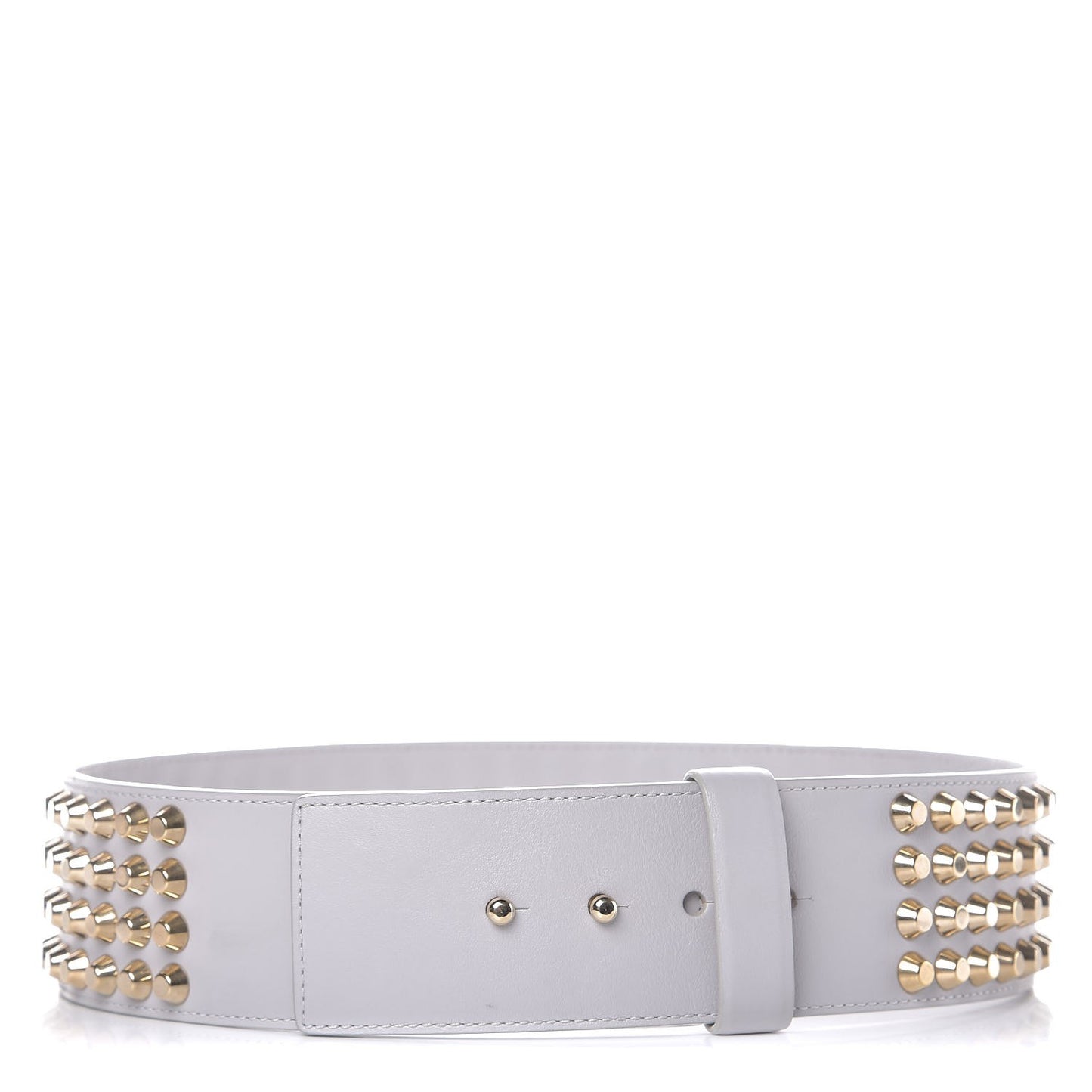 Calfskin Studded Belt 75 30 Light Grey