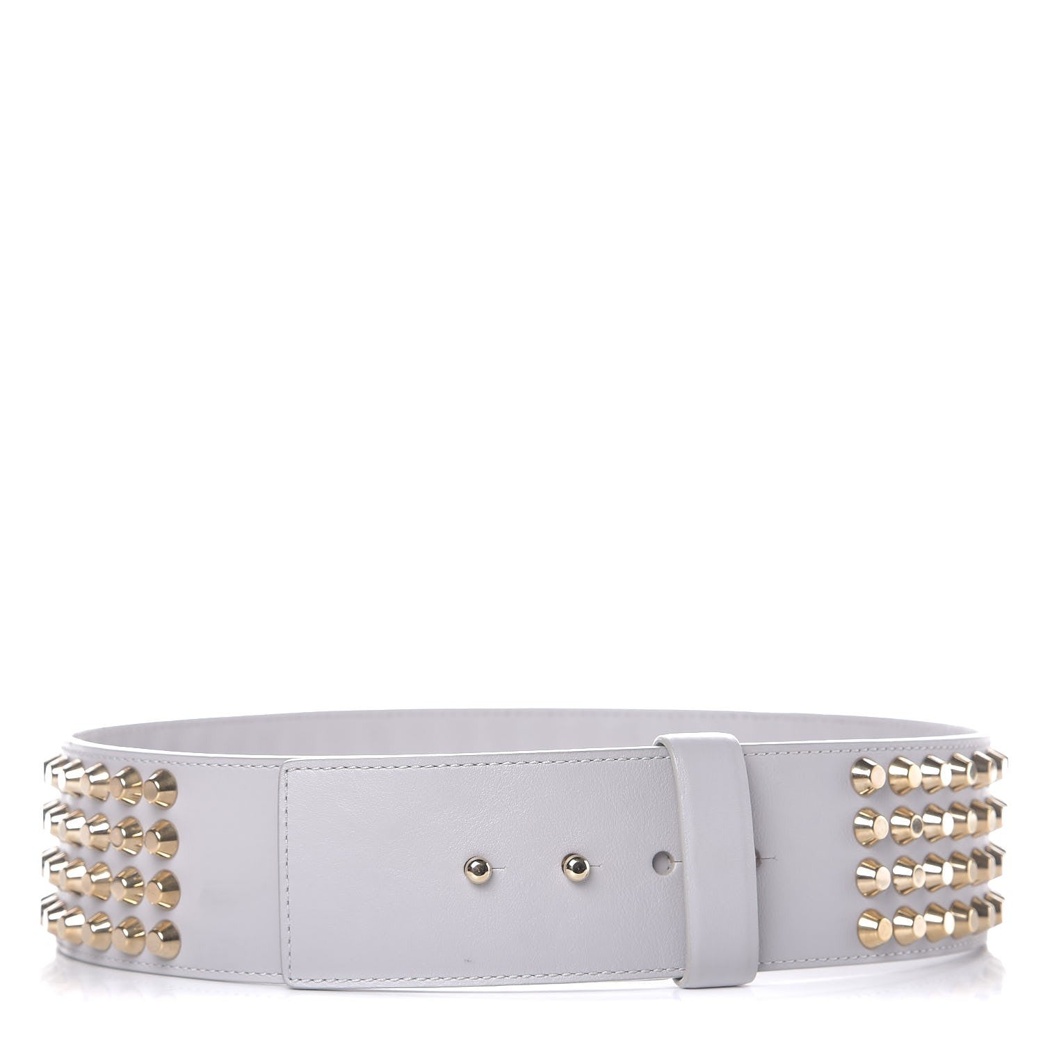 Versace Calfskin Studded Belt 75 30 Light Grey 1 of 6