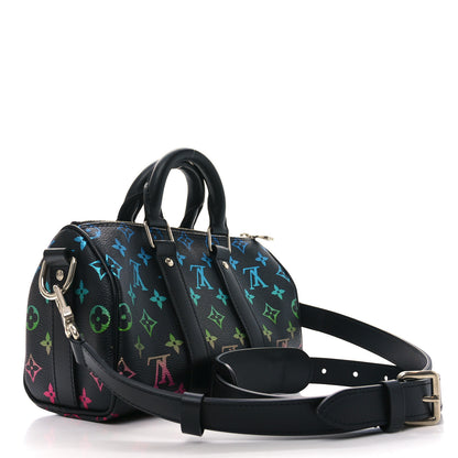 Louis Vuitton Monogram Iridescent Keepall Bandouliere 25 Black 3 of 10