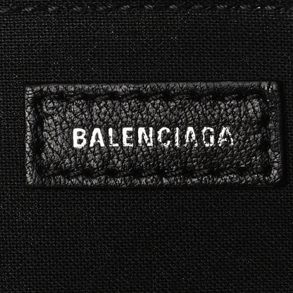 Balenciaga Calfskin Logo Crocodile Embossed Mini Ville Top Handle Bag White Black 6 of 13