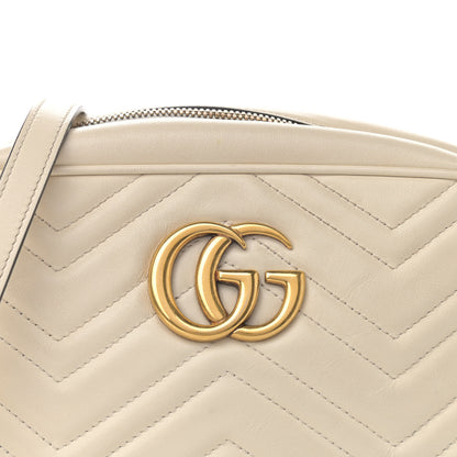 Gucci Calfskin Matelasse Small GG Marmont Chain Shoulder Bag White 8 of 15