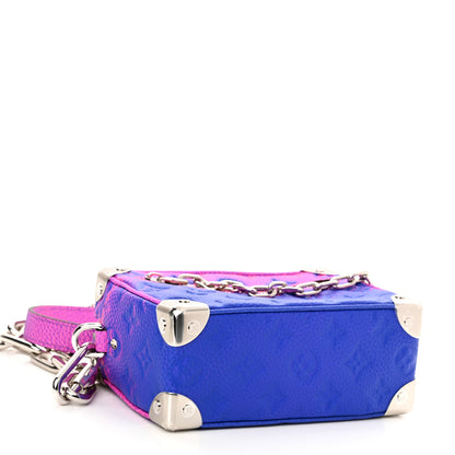 Louis Vuitton Taurillon Illusion Mini Soft Trunk Bleu Rose 4 of 10