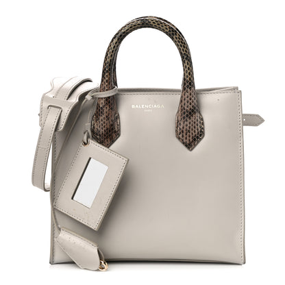 Balenciaga Calfskin Elaphe Snakeskin Mini Padlock All Afternoon Tote Gris Acier 1 of 12