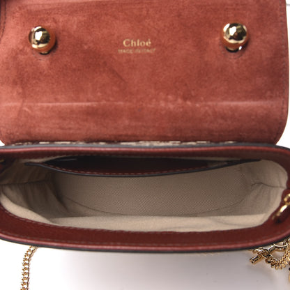 Chloe Calfskin Lizard Embossed Small Aby Lock Sepia Brown 8 of 18
