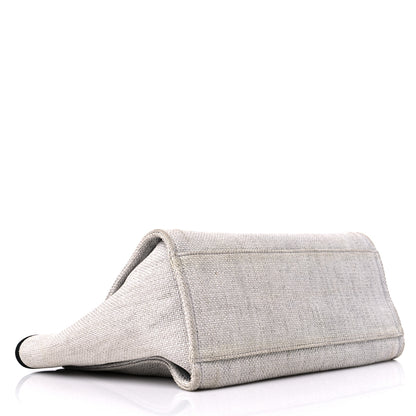 Chanel Woven Straw Raffia Medium Deauville Tote Grey 4 of 19