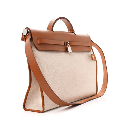 Hermes Vache Hunter Criss Viking Herbag Messenger 39 Ecru Beige Fauve 4 of 12