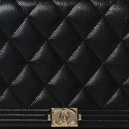 Chanel Caviar Quilted Boy Wallet On Chain WOC Black 8 of 10