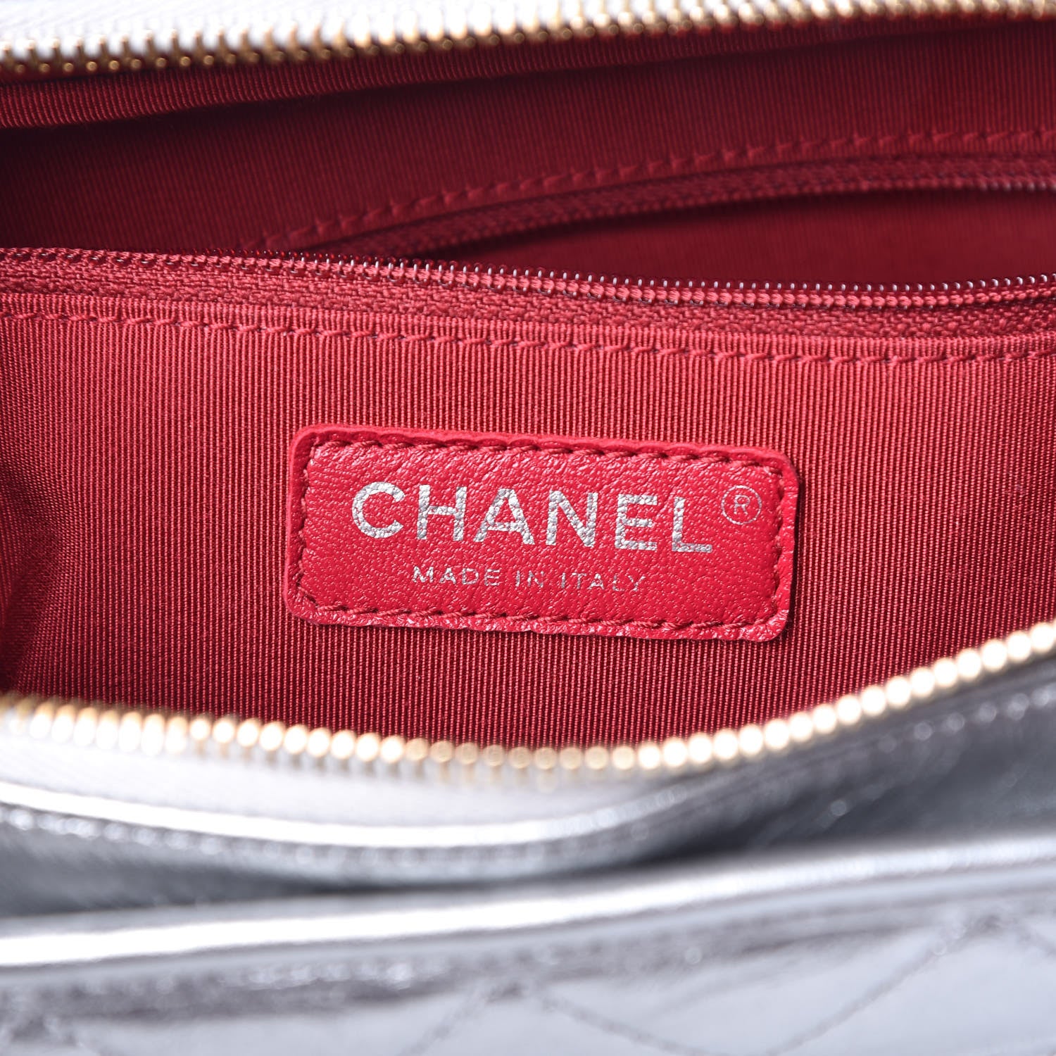 Chanel Metallic Lambskin Calfskin Quilted Medium Gabrielle Hobo Silver 6 of 10