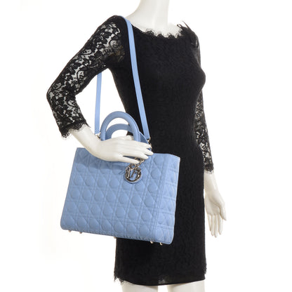 Christian Dior Lambskin Cannage Large Lady Dior Jean 2 of 7