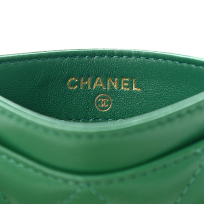 Chanel Lambskin Quilted Card Holder Green 6 of 8