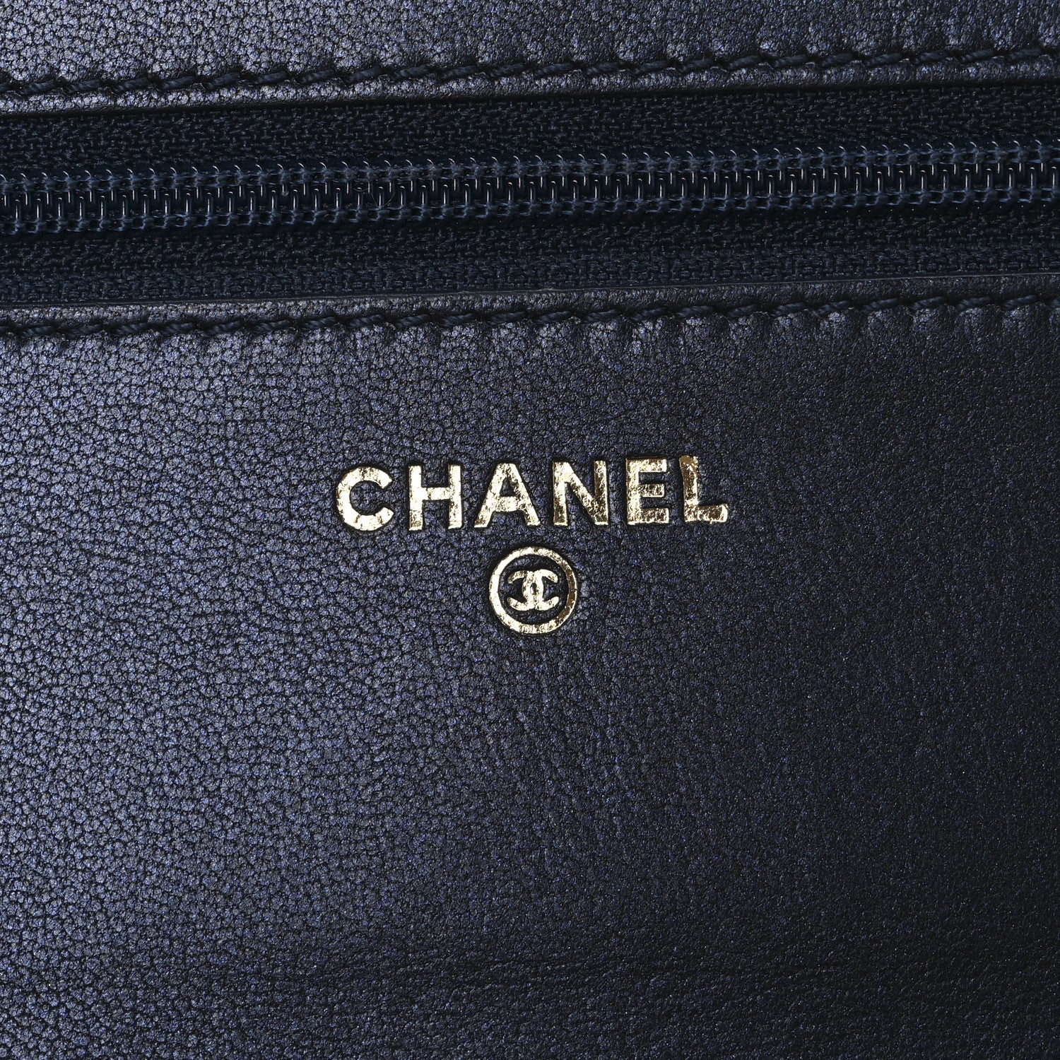 Chanel Calfskin Double Stitch Boy Wallet On Chain WOC Navy 6 of 11
