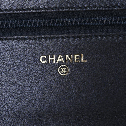 Chanel Calfskin Double Stitch Boy Wallet On Chain WOC Navy 6 of 11