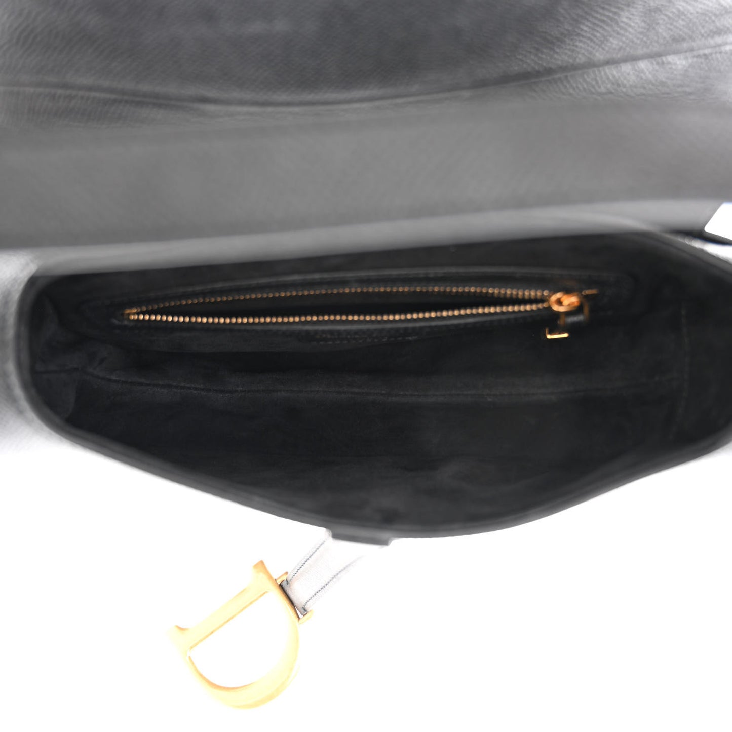 Grained Calfskin Saddle Bag Black