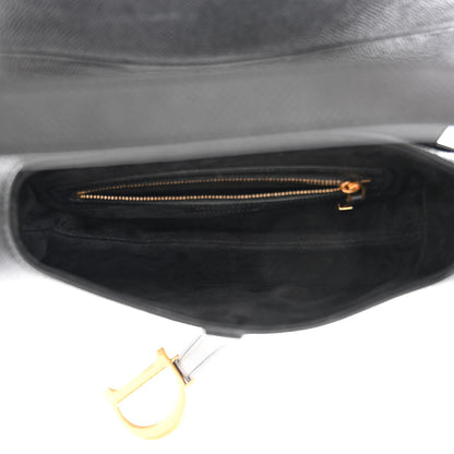 Christian Dior Grained Calfskin Saddle Bag Black 5 of 11