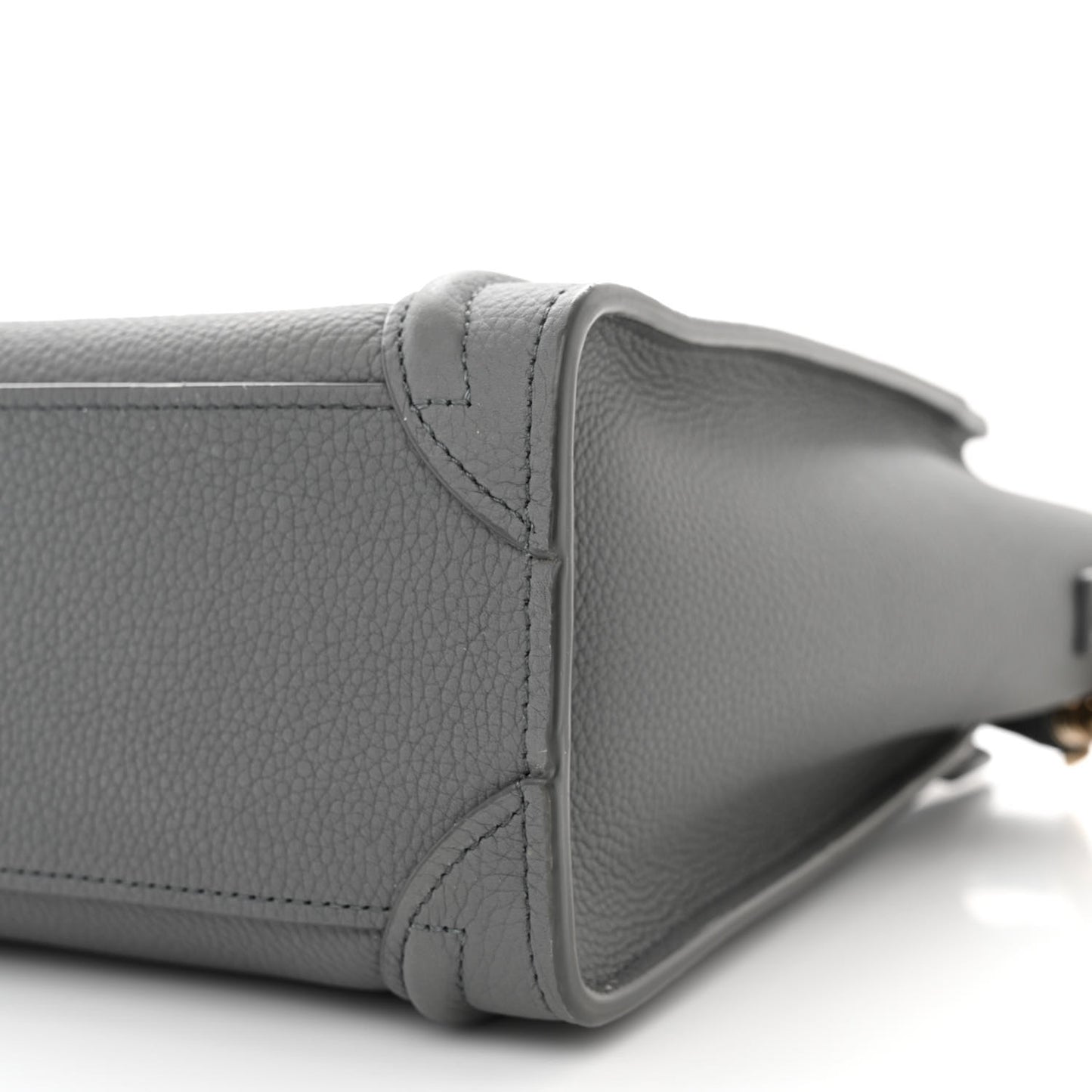 Drummed Calfskin Nano Luggage Kohl