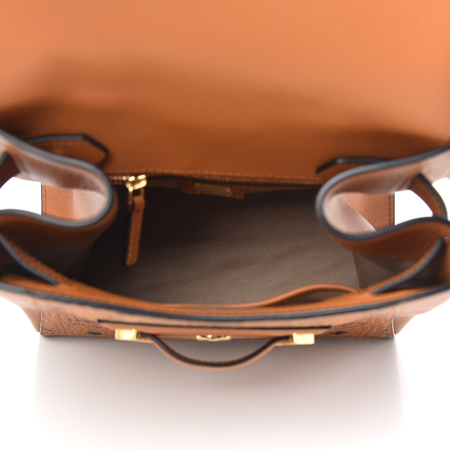 Calfskin Essential Visetos Small Backpack Cognac