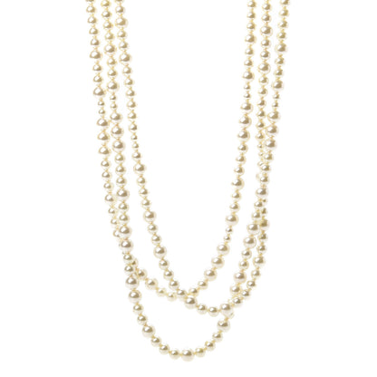Chanel Pearl CC Multi Strand Long Necklace Light Gold 1 of 5