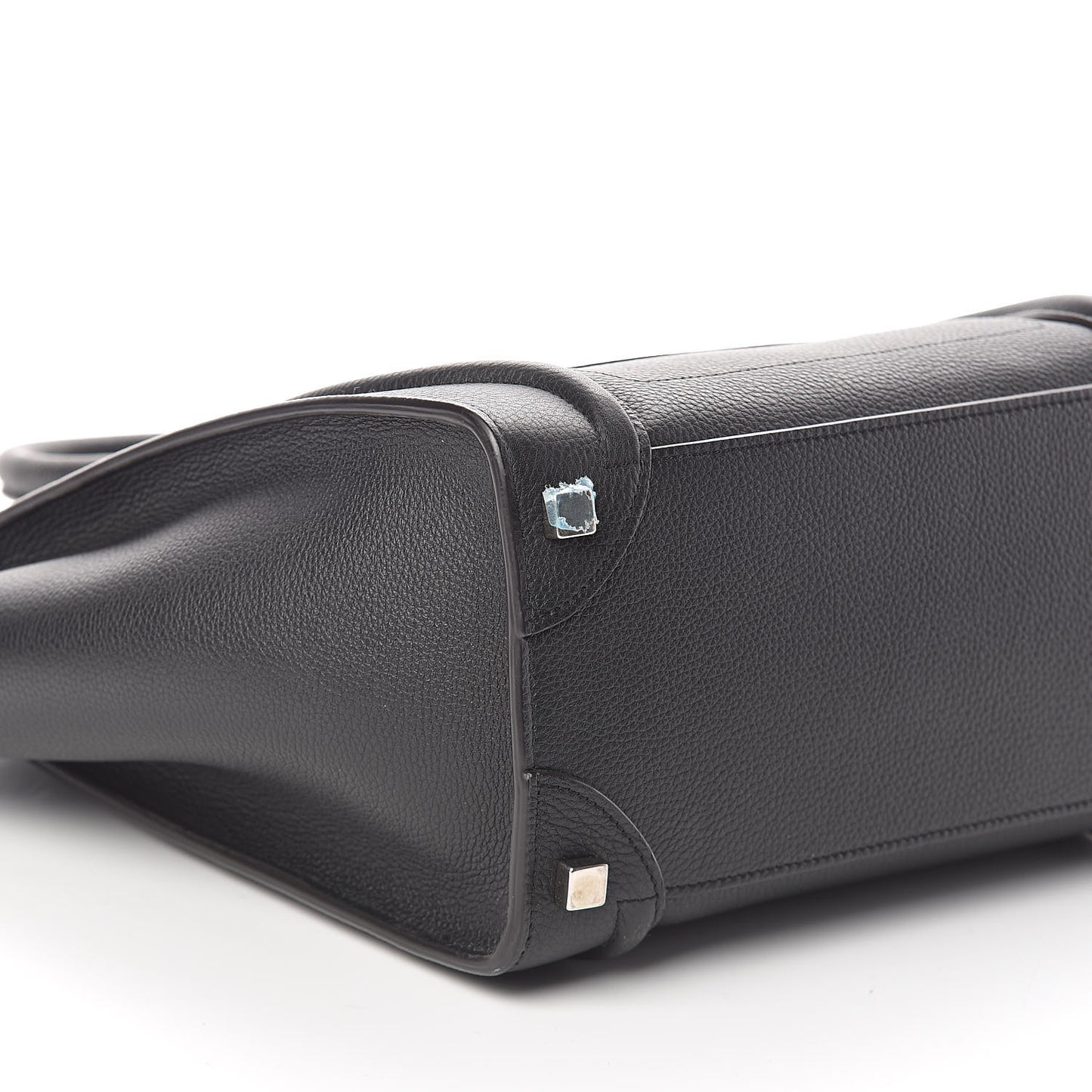 Drummed Calfskin Micro Luggage Black