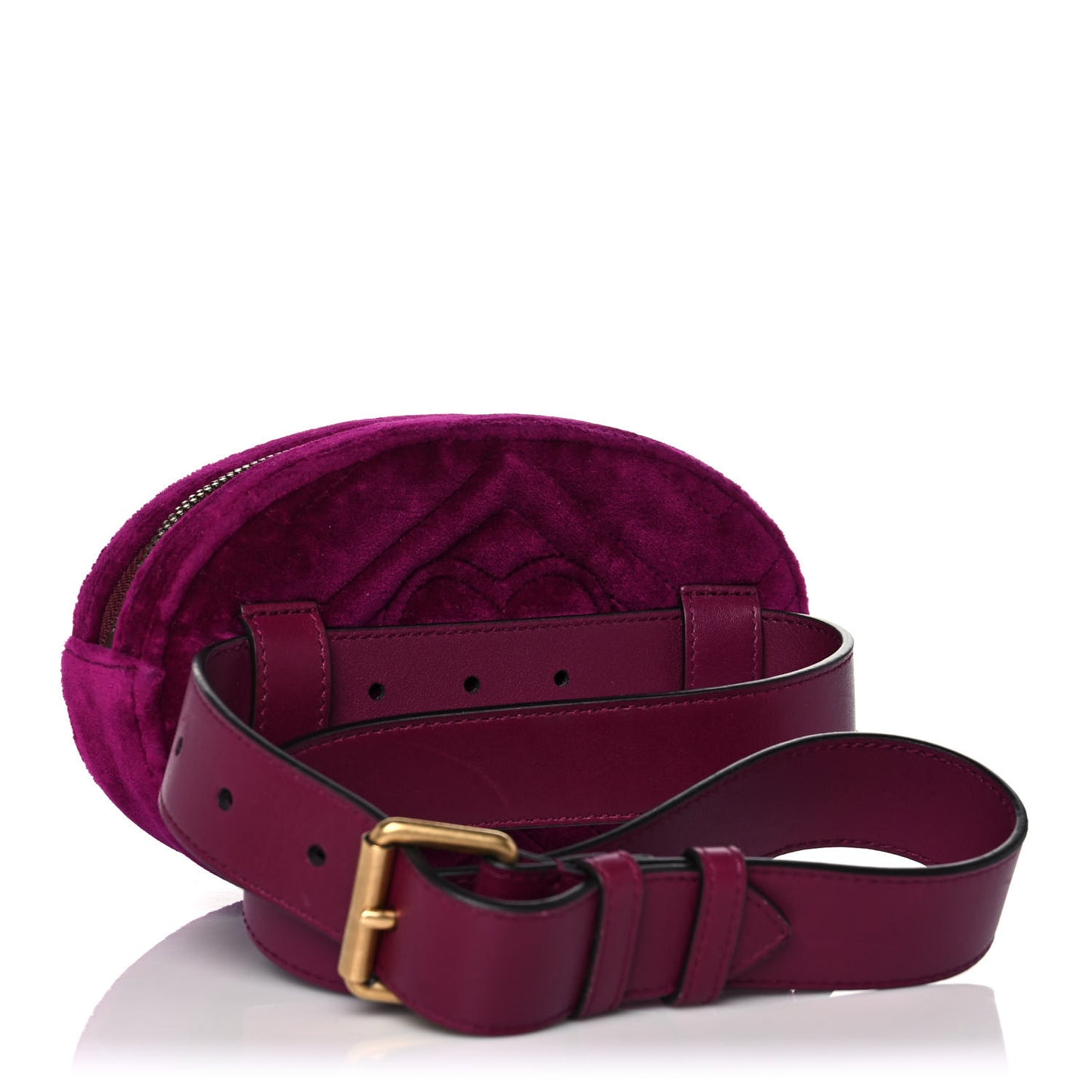 Velvet Matelasse GG Marmont Belt Bag 75 30 Fuchsia Violet Cyclamen