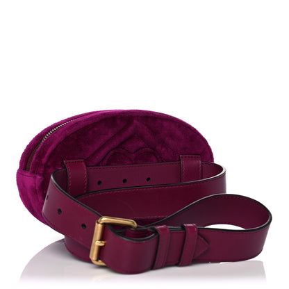 Gucci Velvet Matelasse GG Marmont Belt Bag 75 30 Fuchsia Violet Cyclamen 3 of 11