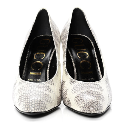 Gucci Snakeskin Pumps 38.5 Grey 2 of 5