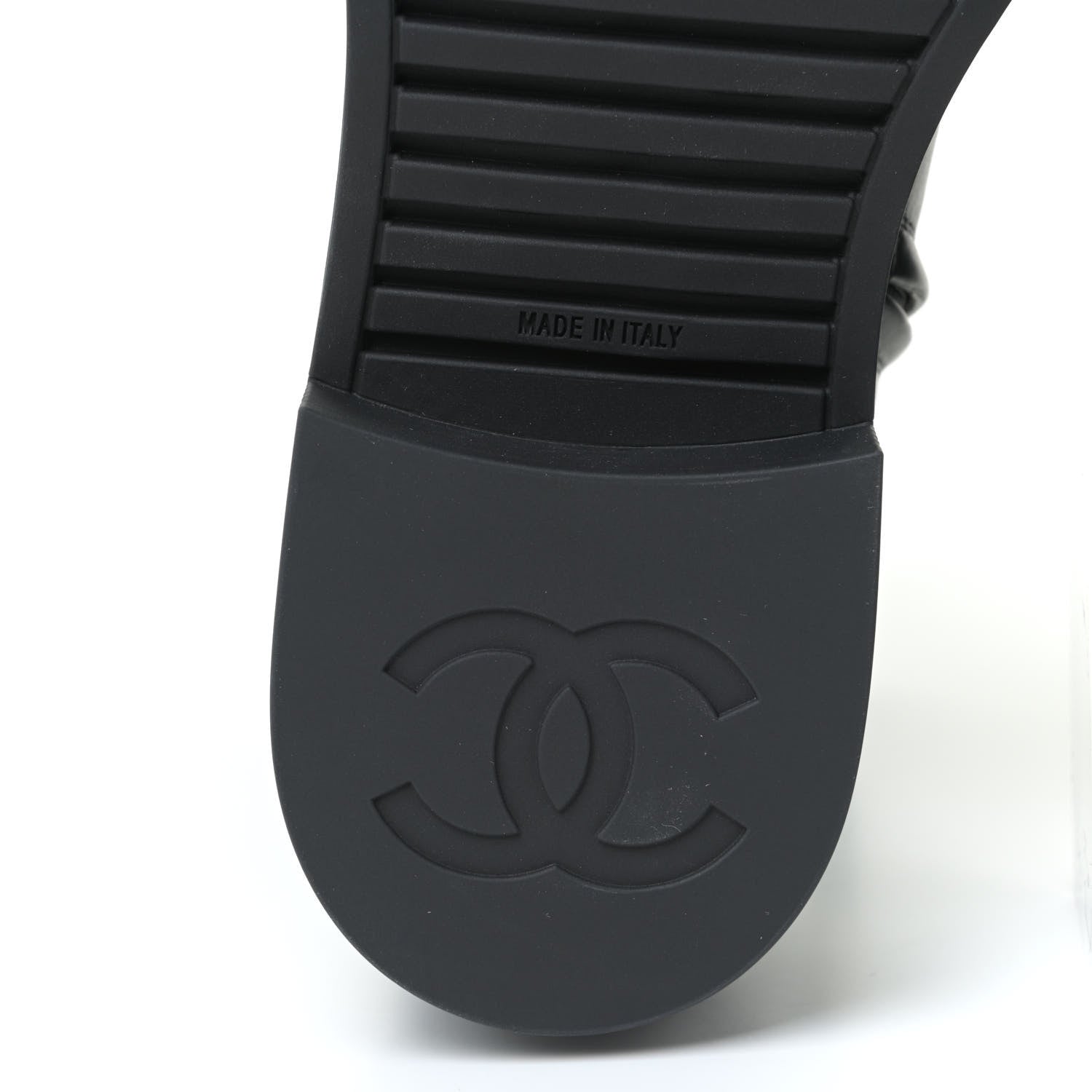 Chanel Calfskin Logo Boots 39.5 Black 9 of 12