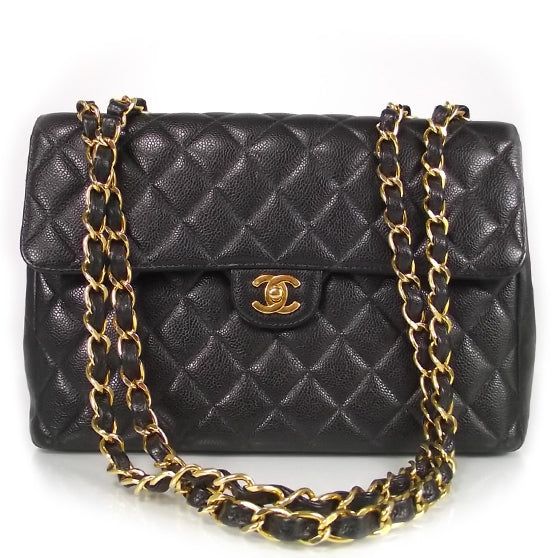 Caviar Jumbo Flap Black