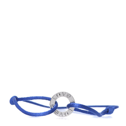 Cartier 18K White Gold Diamond LOVE Adjustable Cord Bracelet Royal Blue 1 of 4