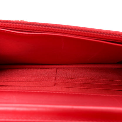 Chanel Lambskin Quilted Boy Wallet On Chain WOC Red 5 of 11