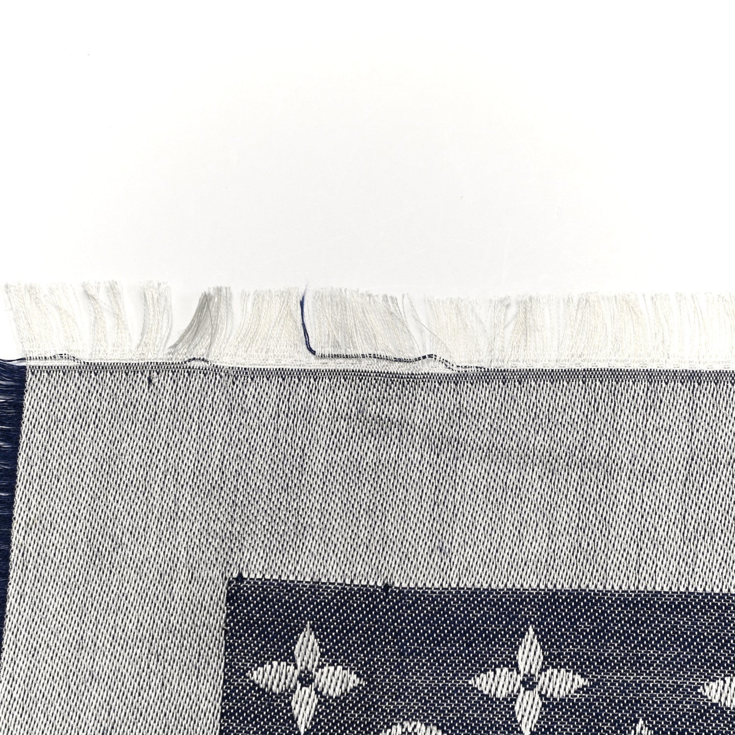 Louis Vuitton Silk Wool Monogram Denim Shawl Blue 5 of 7