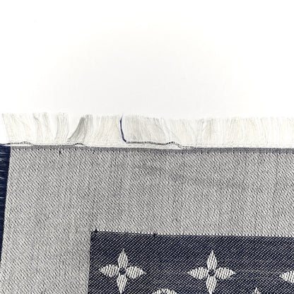 Louis Vuitton Silk Wool Monogram Denim Shawl Blue 5 of 7