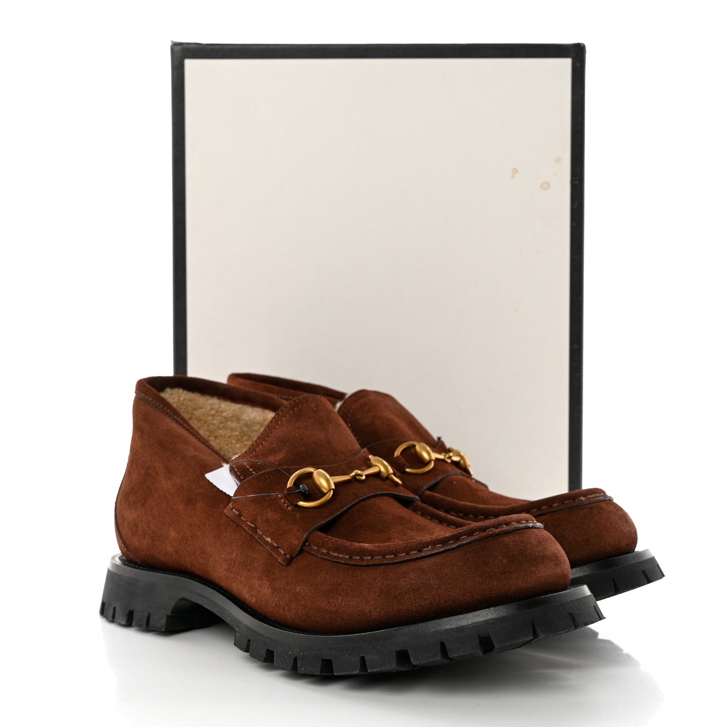 Suede Shearling Mens Harald Horsebit Ankle Boots 8 Light Brown Butterscotch