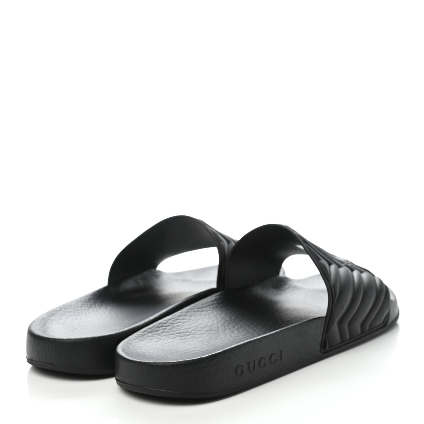 Rubber Matelasse Mens Slide Sandals 8 Black