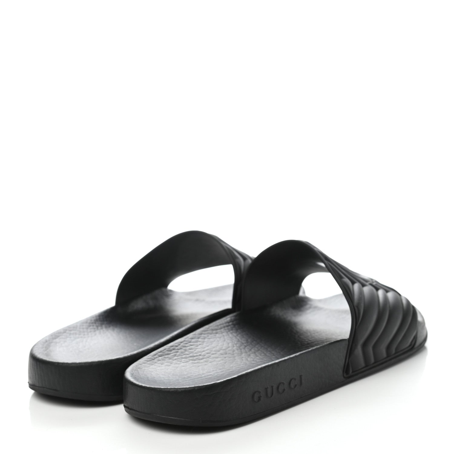 Gucci Rubber Matelasse Mens Slide Sandals 8 Black 4 of 7