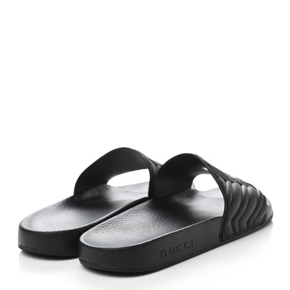 Gucci Rubber Matelasse Mens Slide Sandals 8 Black 4 of 7