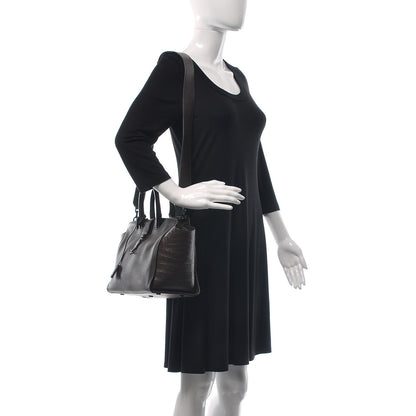 Saint Laurent Calfskin Crocodile Embossed Small Monogram Downtown Cabas Black 2 of 8
