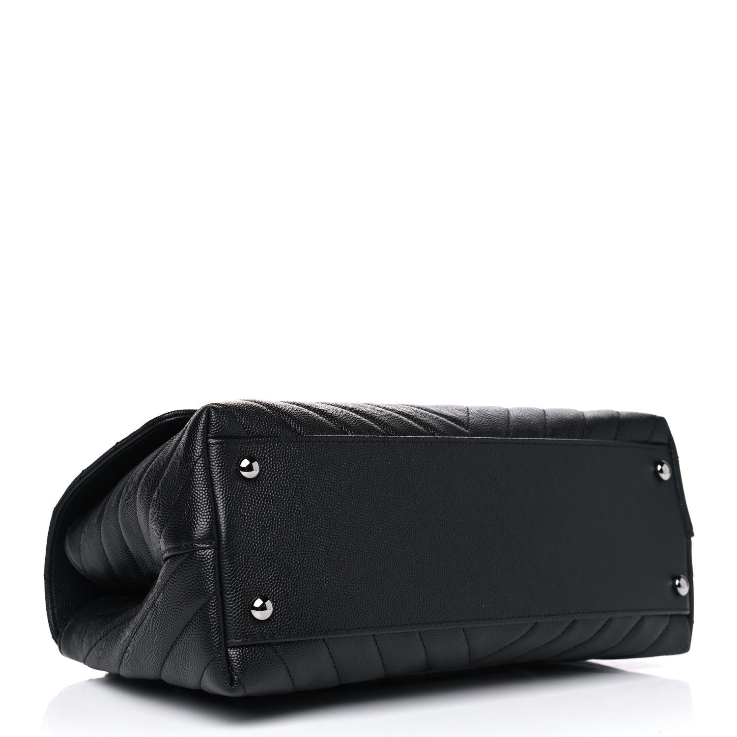 Chanel Caviar Chevron Quilted Small Coco Handle Flap Black 3 of 4