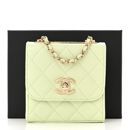 Chanel Lambskin Quilted Mini Trendy CC Chain Wallet Sea Green 11 of 11