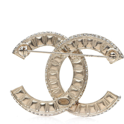 Chanel Baguette Crystal CC Brooch Gold 2 of 5