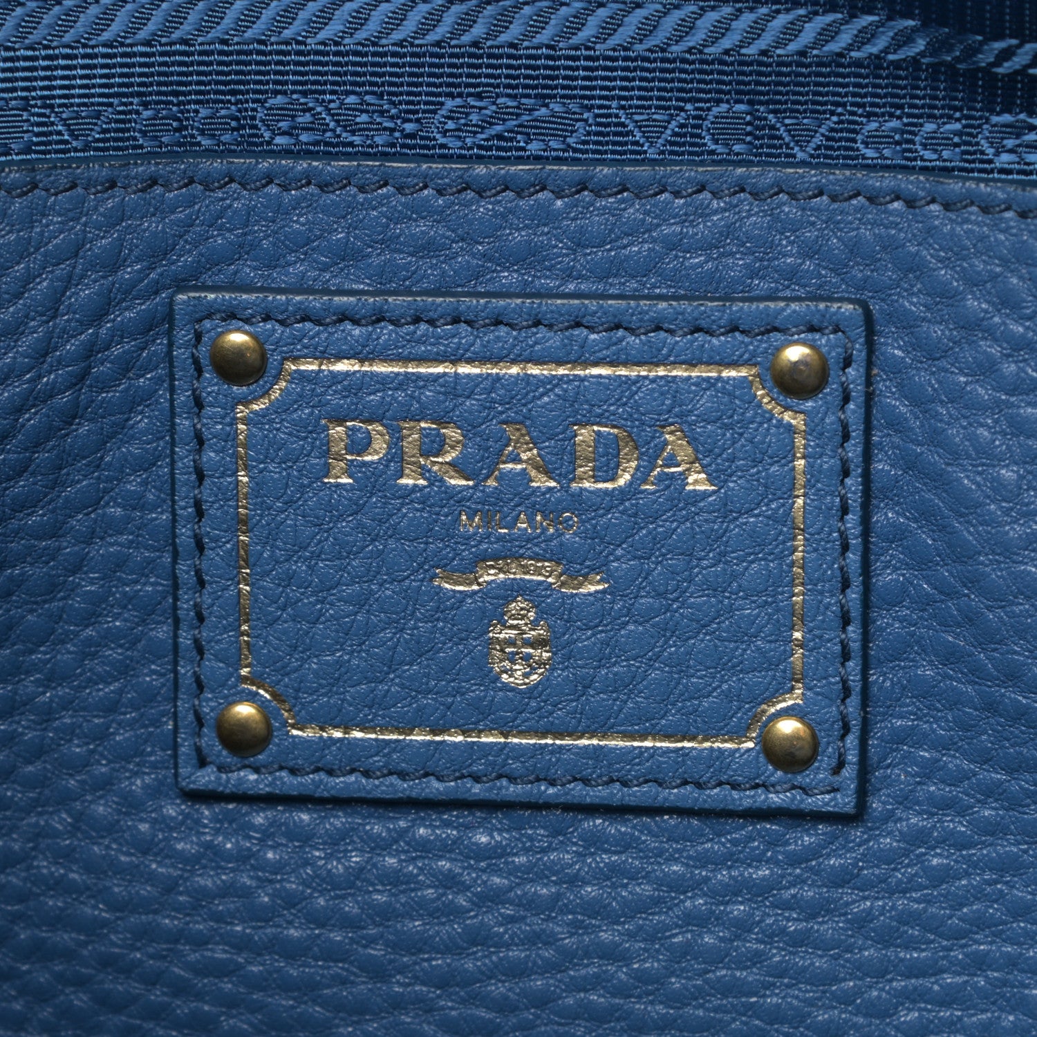 Prada Vitello Daino Side Pocket Hobo Azzurro 6 of 9