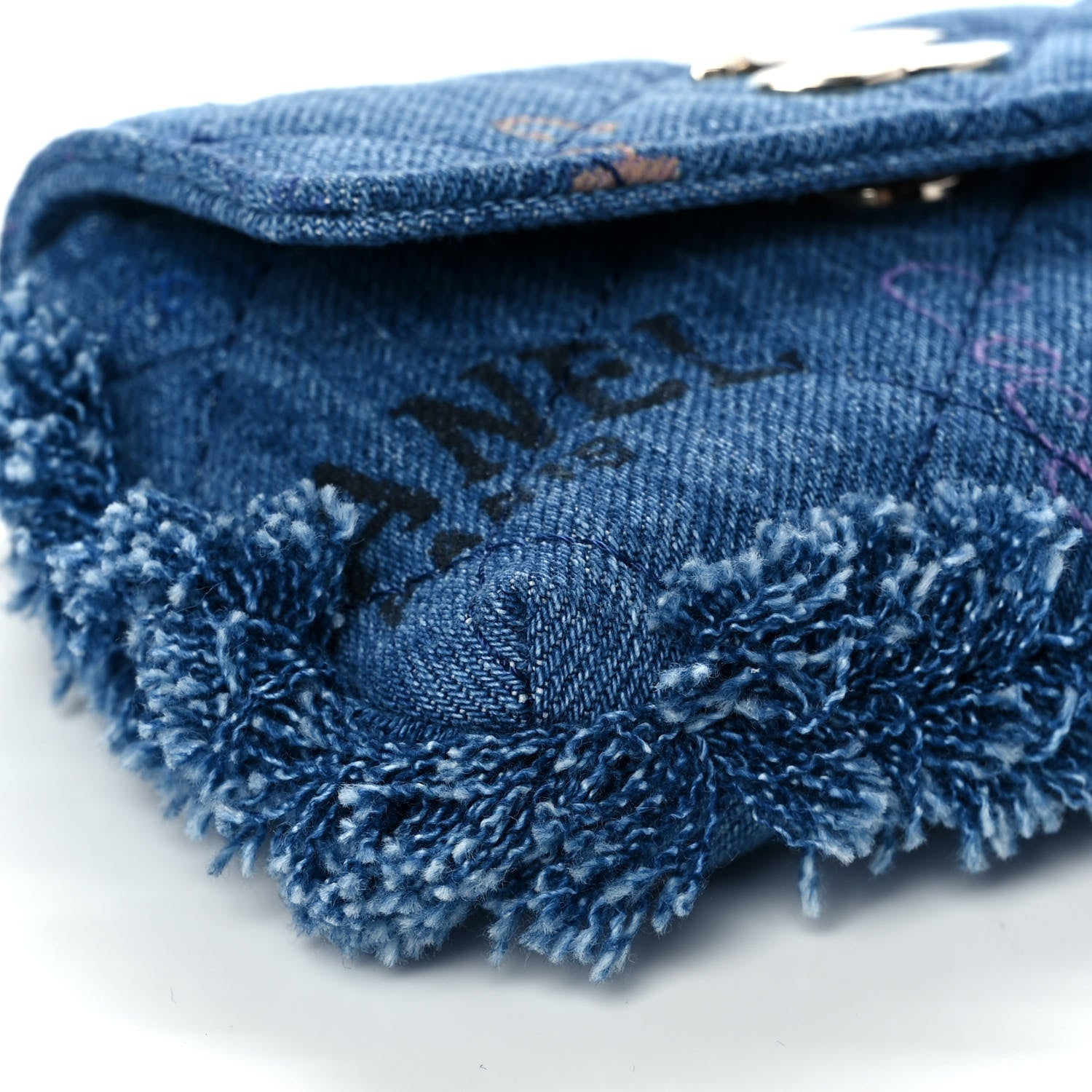 Chanel Denim Quilted Denim Mood Clutch With Chain Blue Multicolor 8 of 11