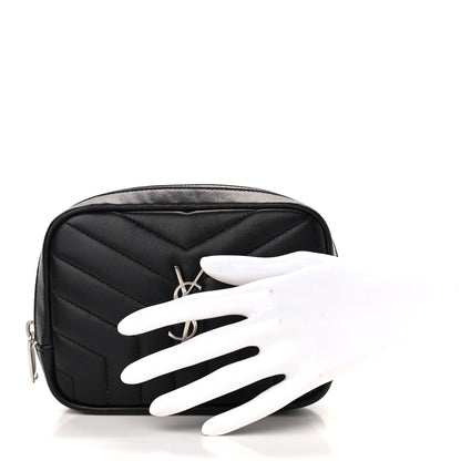 Saint Laurent Lambskin Y Quilted Monogram Loulou Cosmetic Case Black 2 of 8