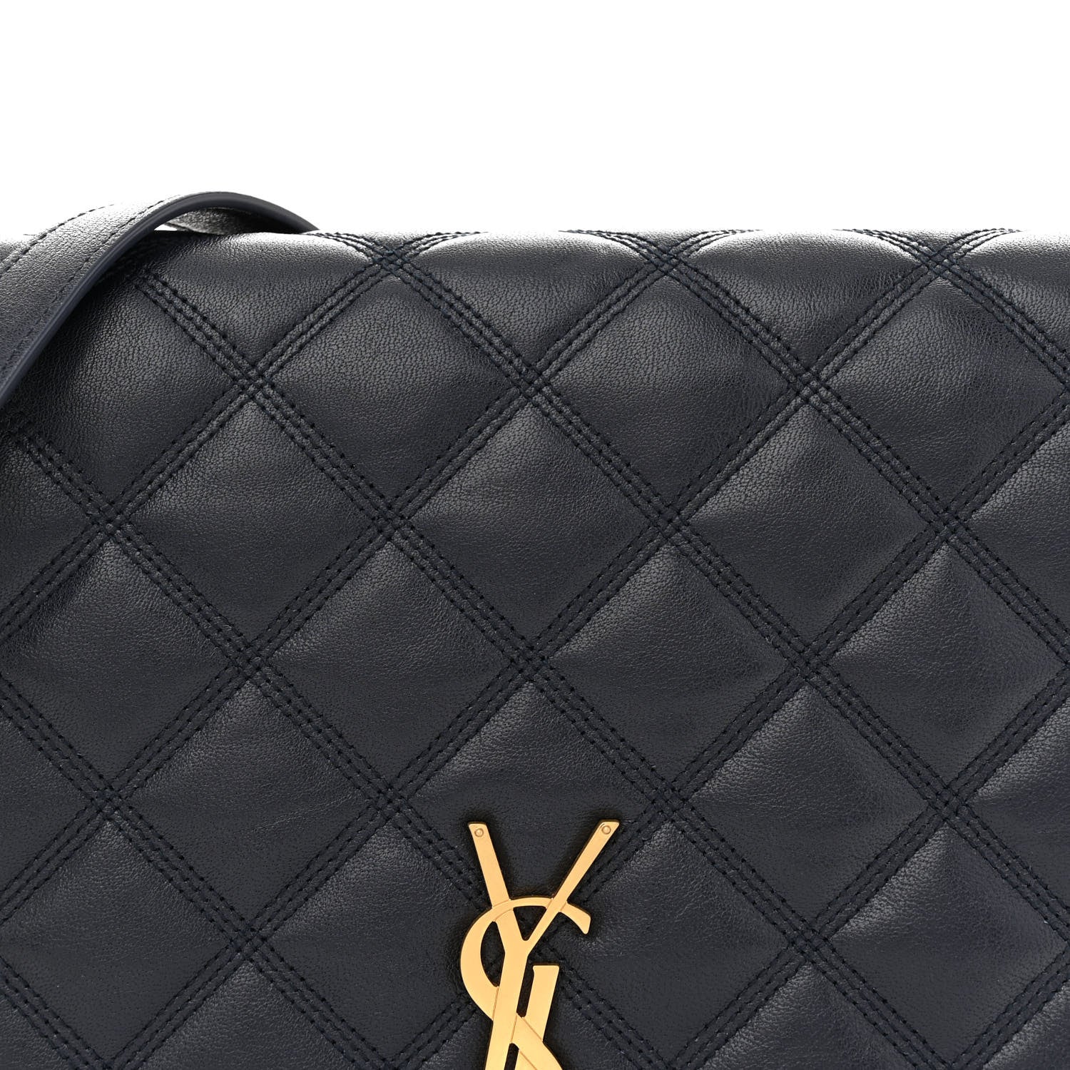 Saint Laurent Lambskin Quilted Mini Becky Chain Bag Deep Marine 8 of 11