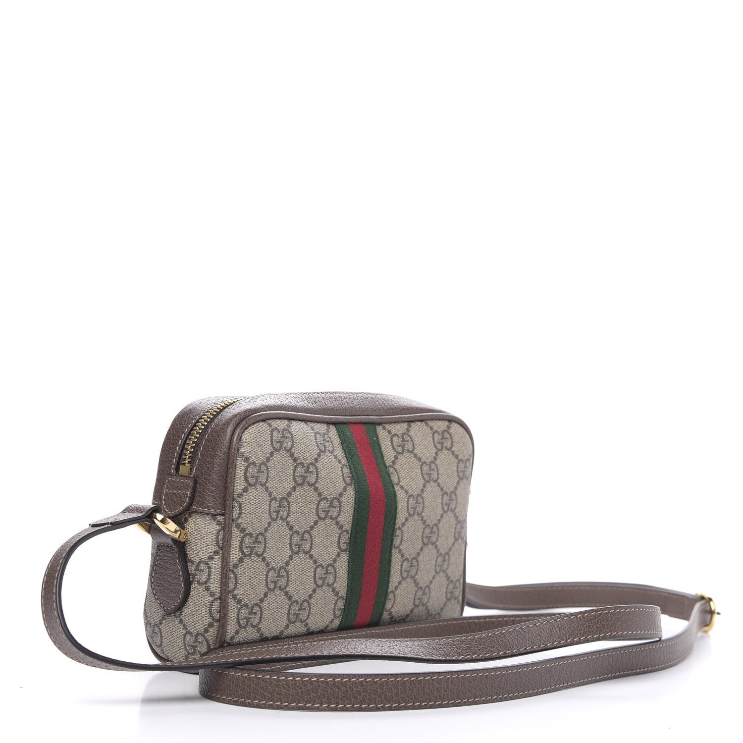 Gucci GG Supreme Monogram Web Mini Ophidia Shoulder Bag Brown 3 of 11