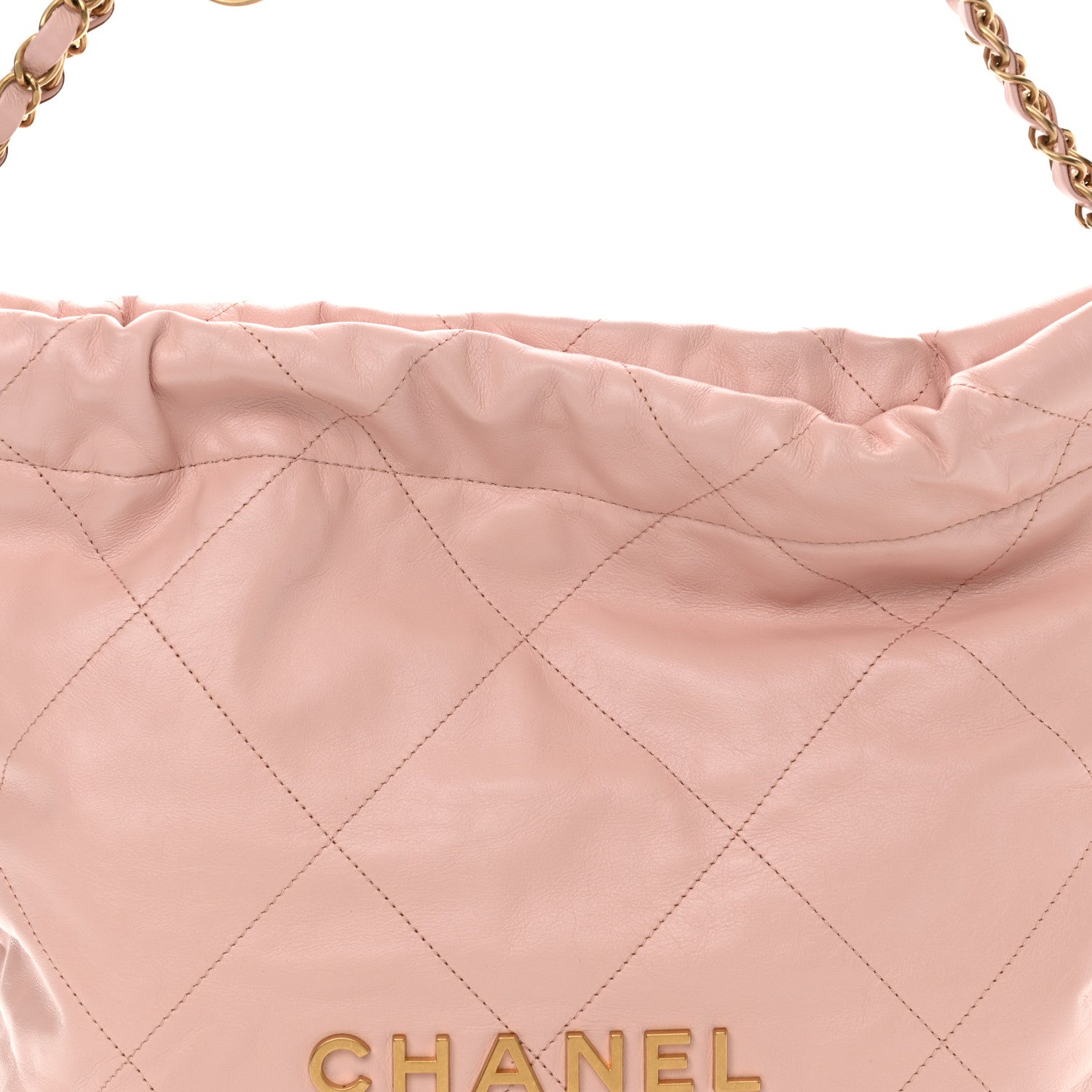 Chanel Shiny Calfskin Quilted Small Chanel 22 Light Pink 9 of 11