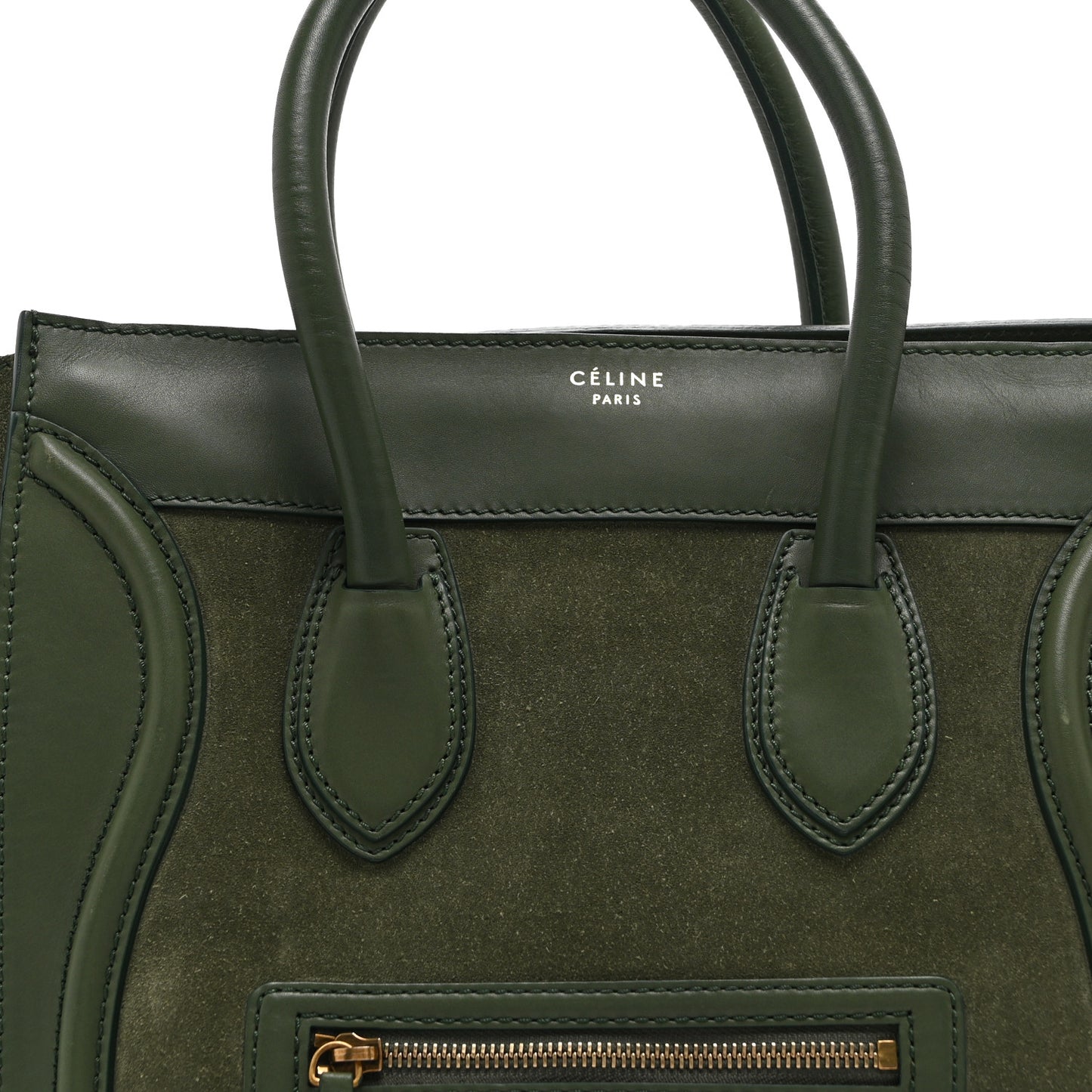Smooth Calfskin Suede Mini Luggage Green