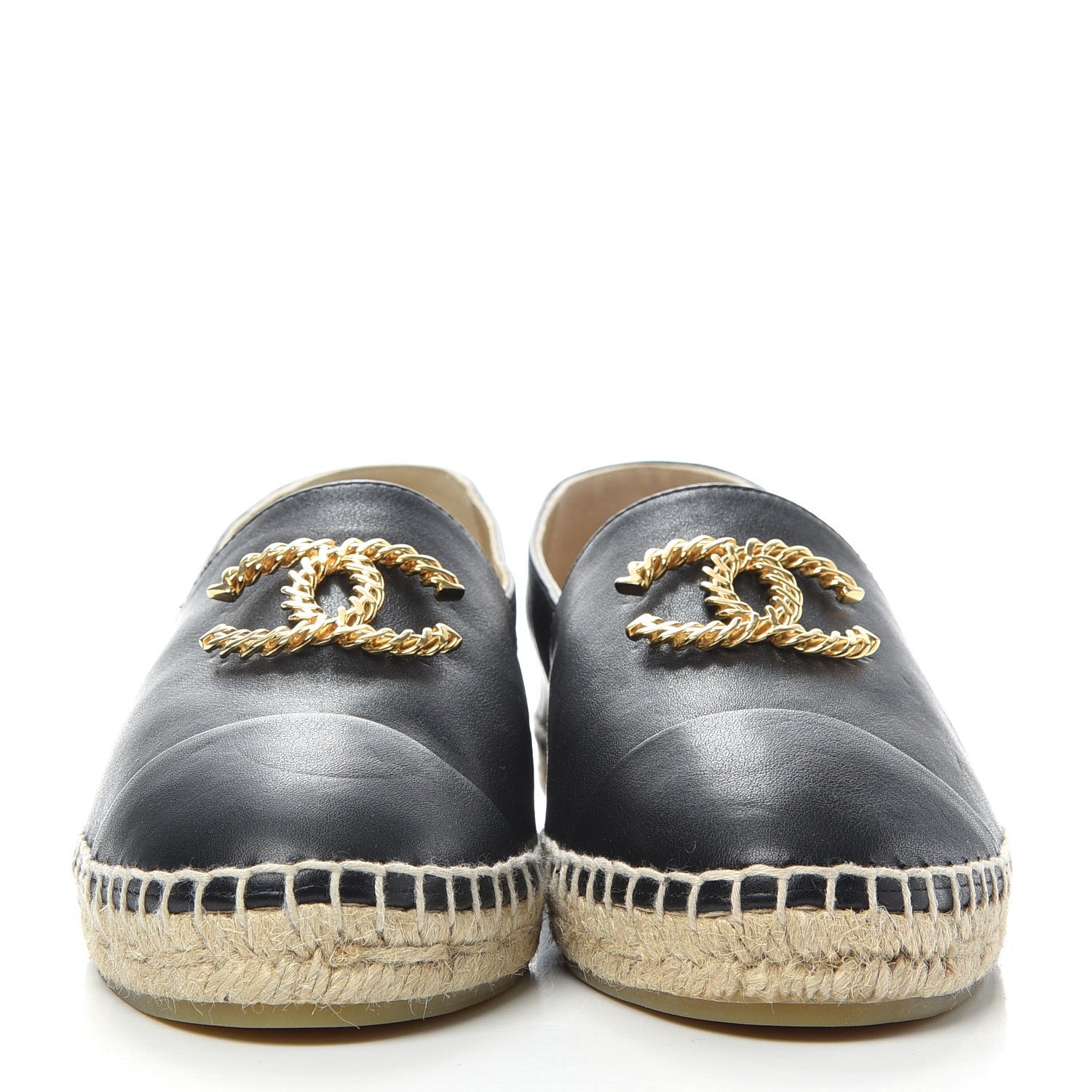 Chanel Calfskin Chain CC Espadrilles 39 Black 2 of 11