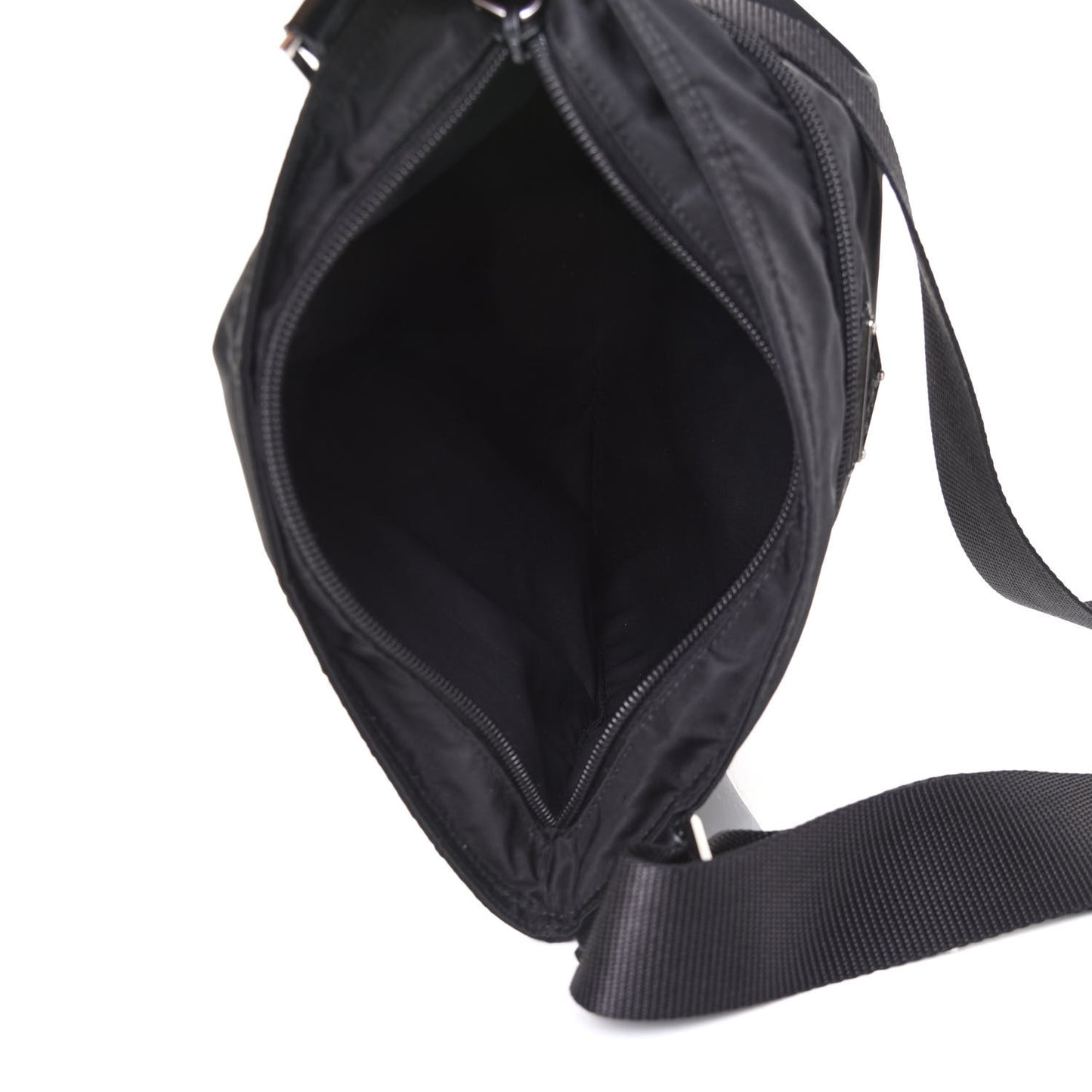Nylon Vela Flat Messenger Bag Black