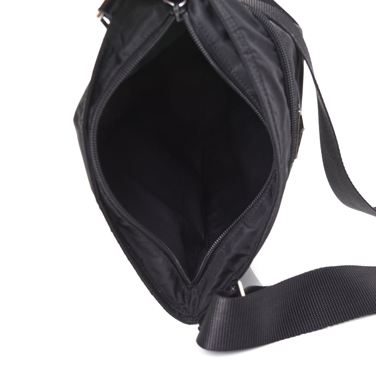 Prada Nylon Vela Flat Messenger Bag Black 4 of 4